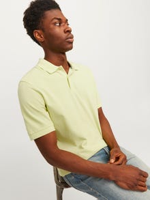 Jack & Jones Ensfarvet Skjortekrave Polo -Pale Lime Yellow - 12257315