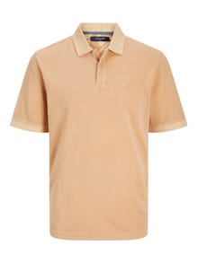 Jack & Jones Enfärgat Polo T-shirt -Sand - 12257315