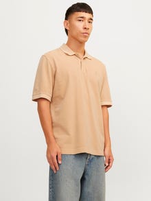 Jack & Jones Bez vzoru Polo límec Tričko -Sand - 12257315