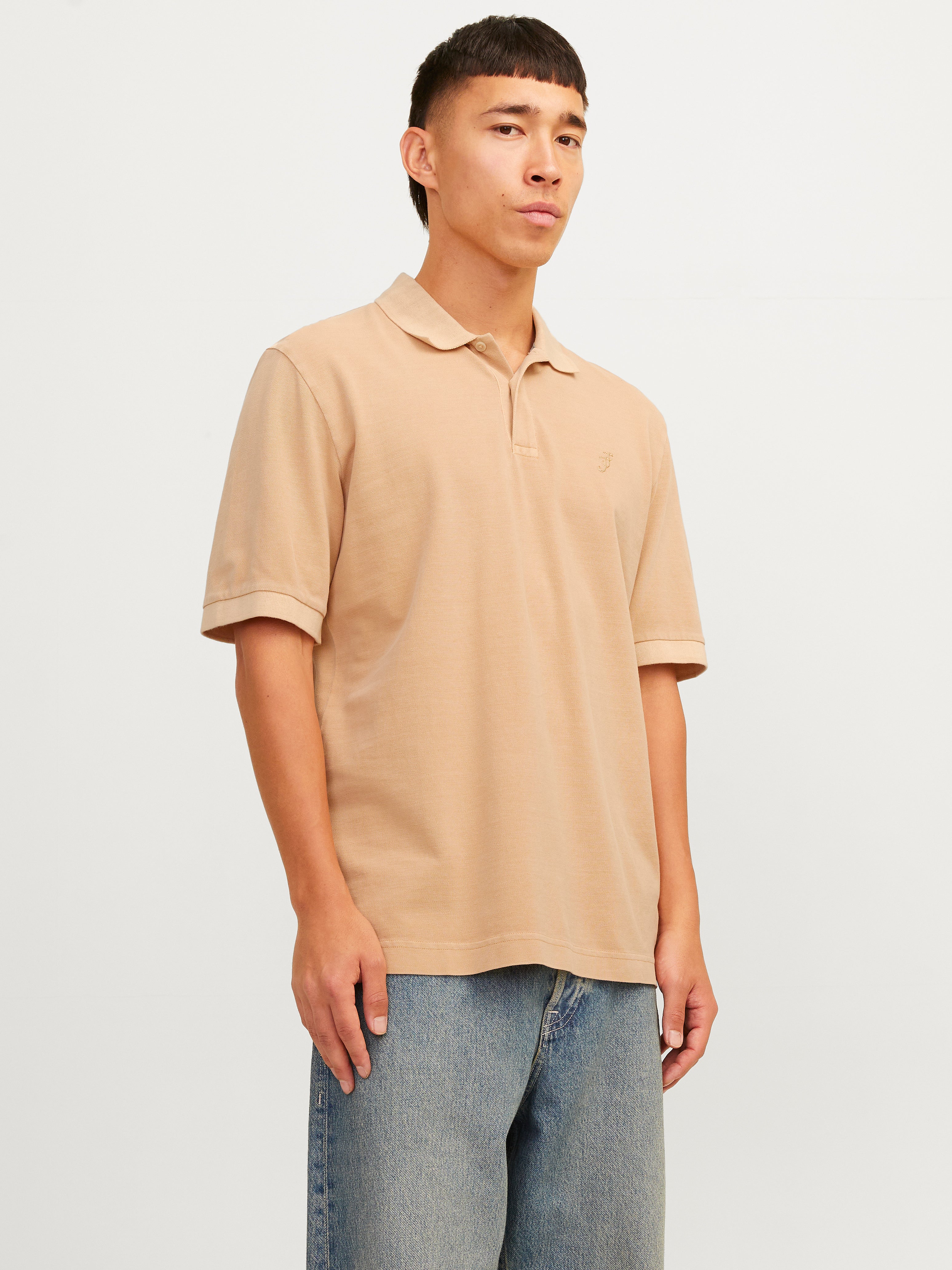 Einfarbig Hemdkragen Poloshirt