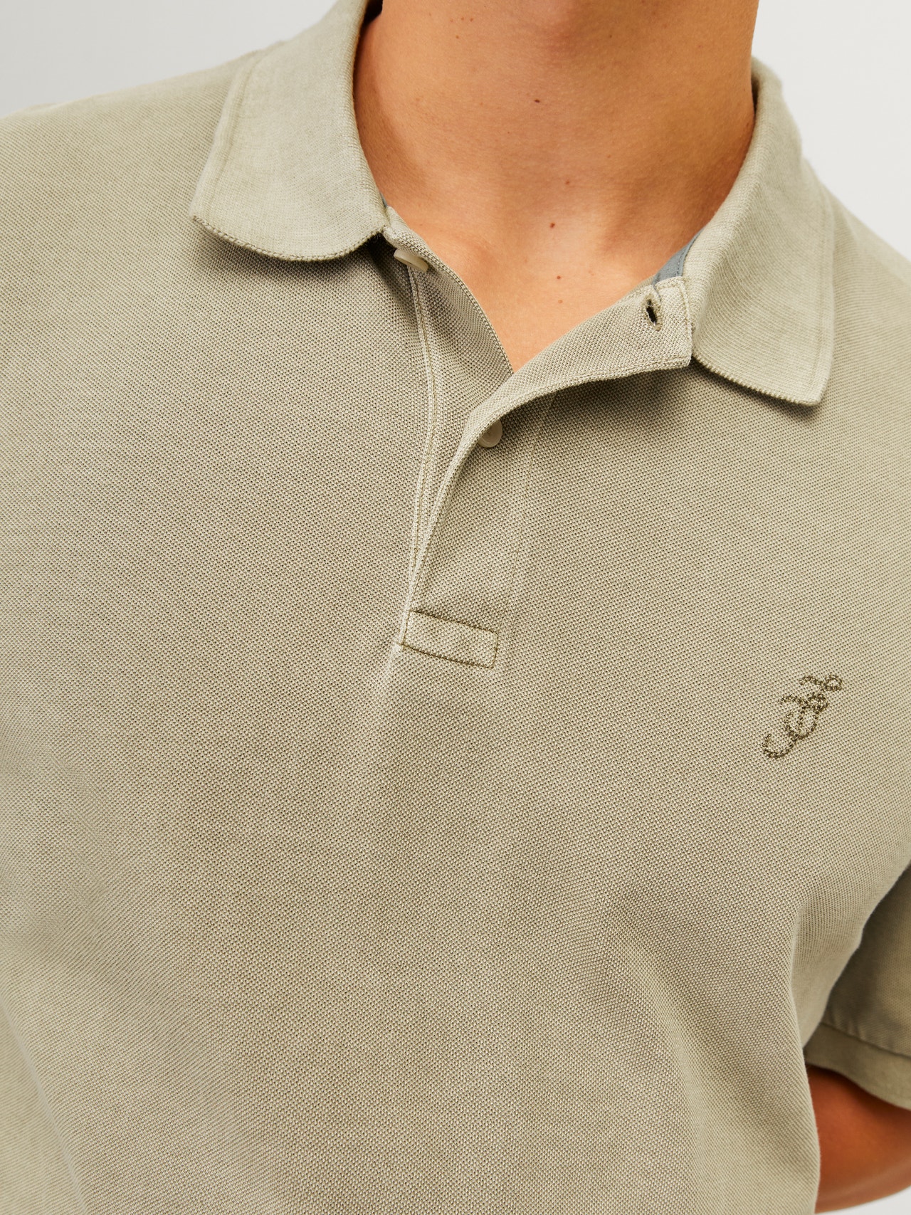 Jack & Jones Ensfarvet Polo T-shirt -Aloe - 12257315