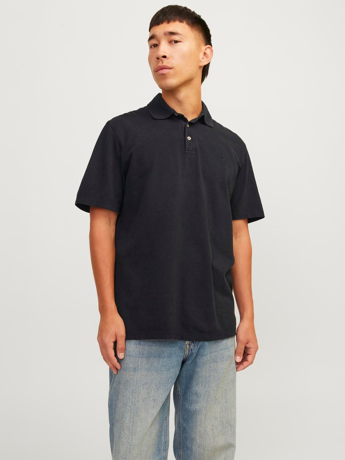 Einfarbig Hemdkragen Poloshirt