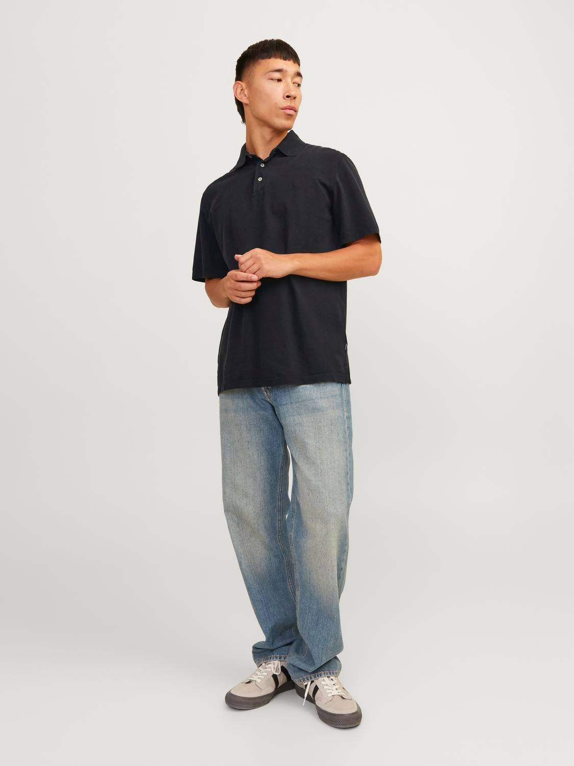 Jack & Jones Vienspalvis Polo kaklas Marškinėliai -Black - 12257315