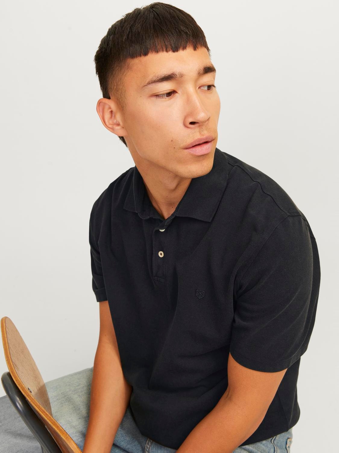 Jack & Jones Vienspalvis Polo kaklas Marškinėliai -Black - 12257315