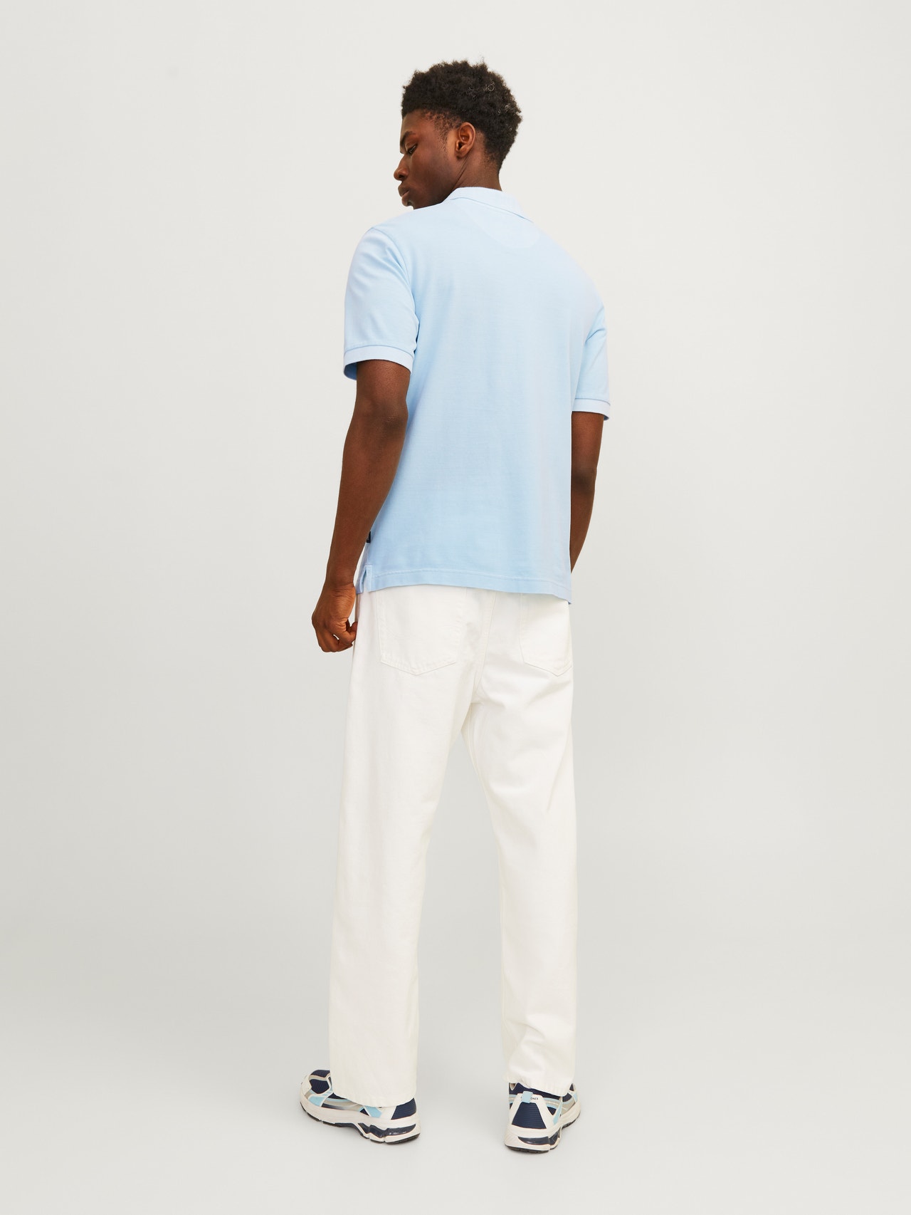 Jack & Jones Bez vzoru Polo límec Tričko -Cerulean - 12257315