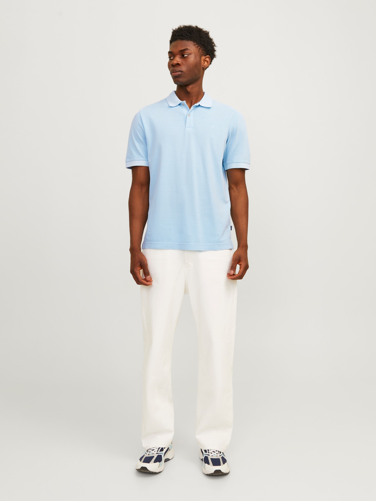 Jack & Jones Bez vzoru Polo límec Tričko -Cerulean - 12257315