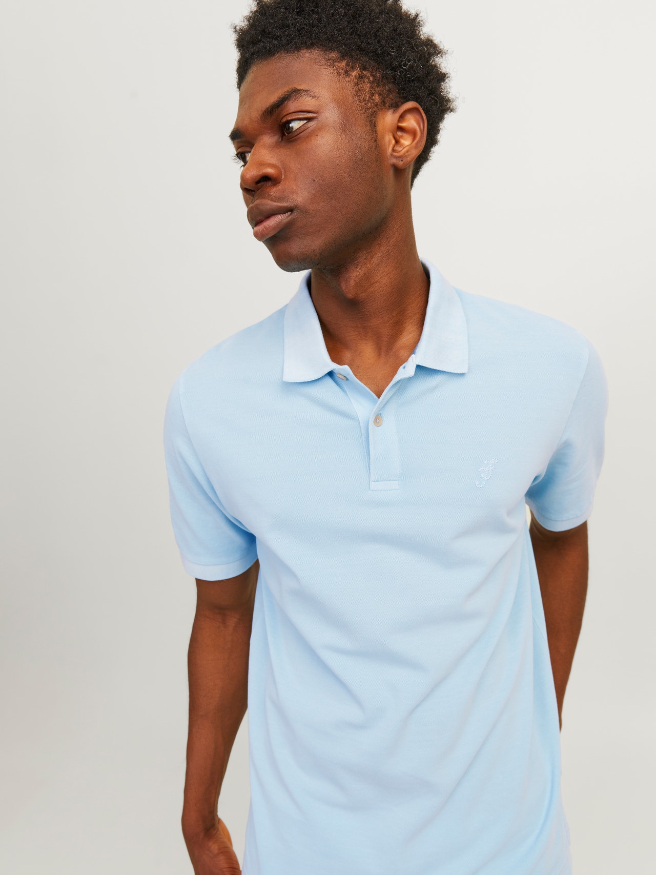 Jack & Jones Plain Polo T-shirt -Cerulean - 12257315