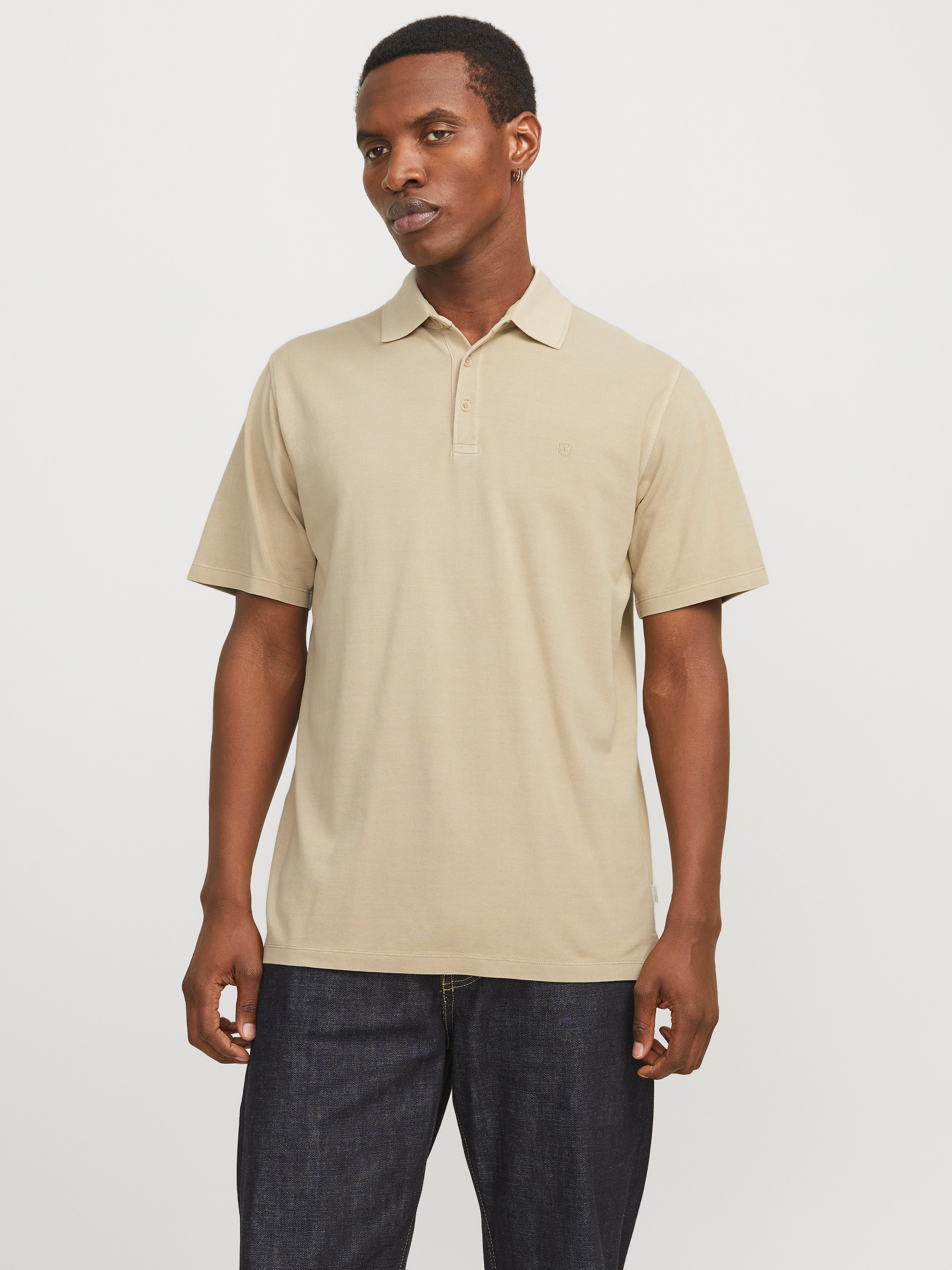 Einfarbig Poloshirt