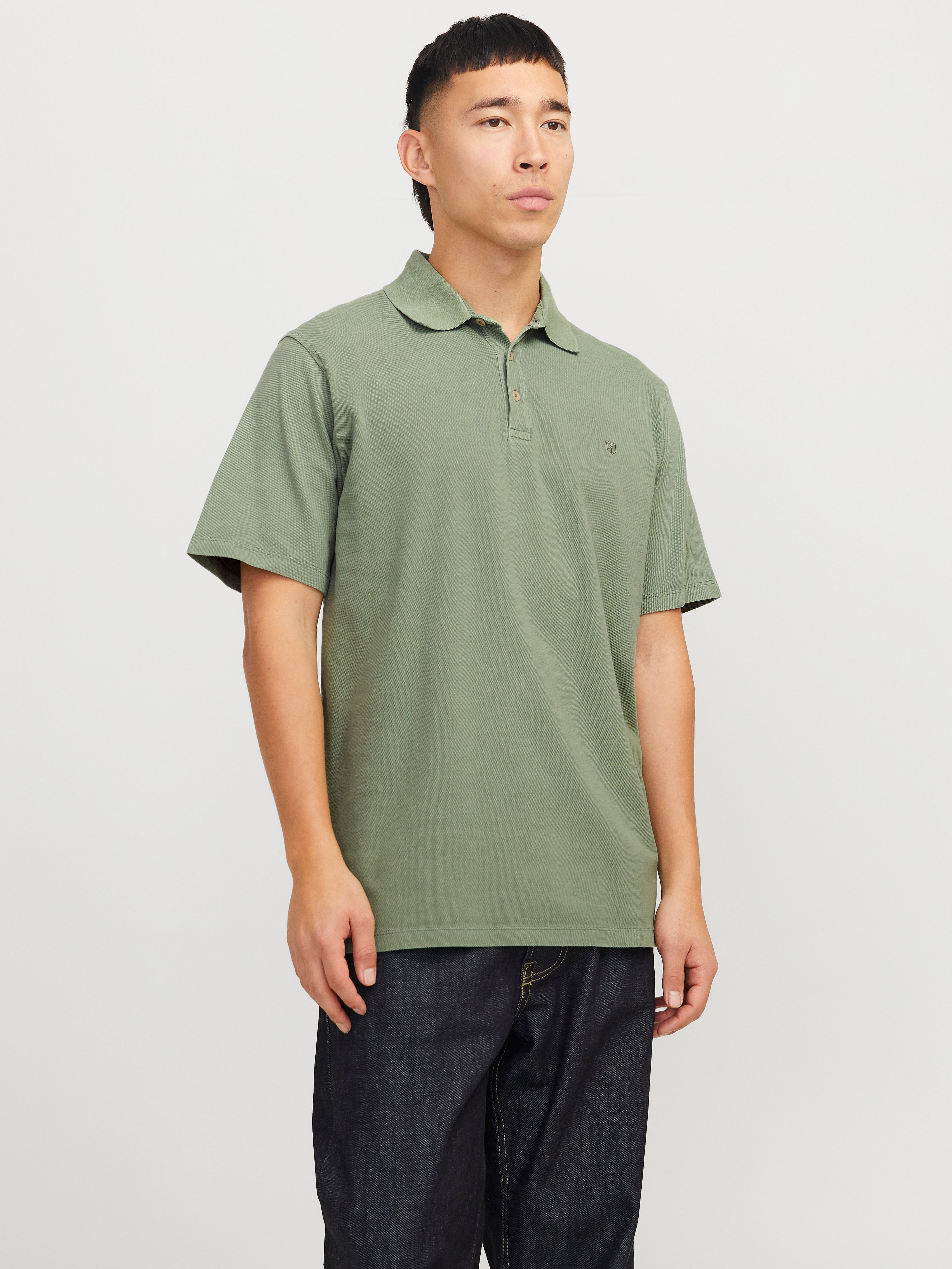 Einfarbig Poloshirt