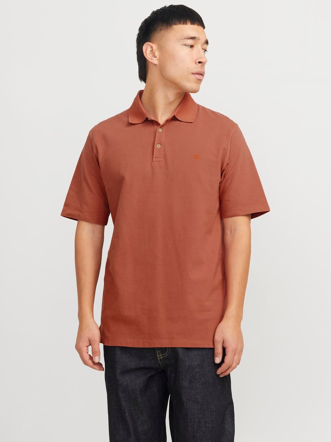 Einfarbig Hemdkragen Poloshirt