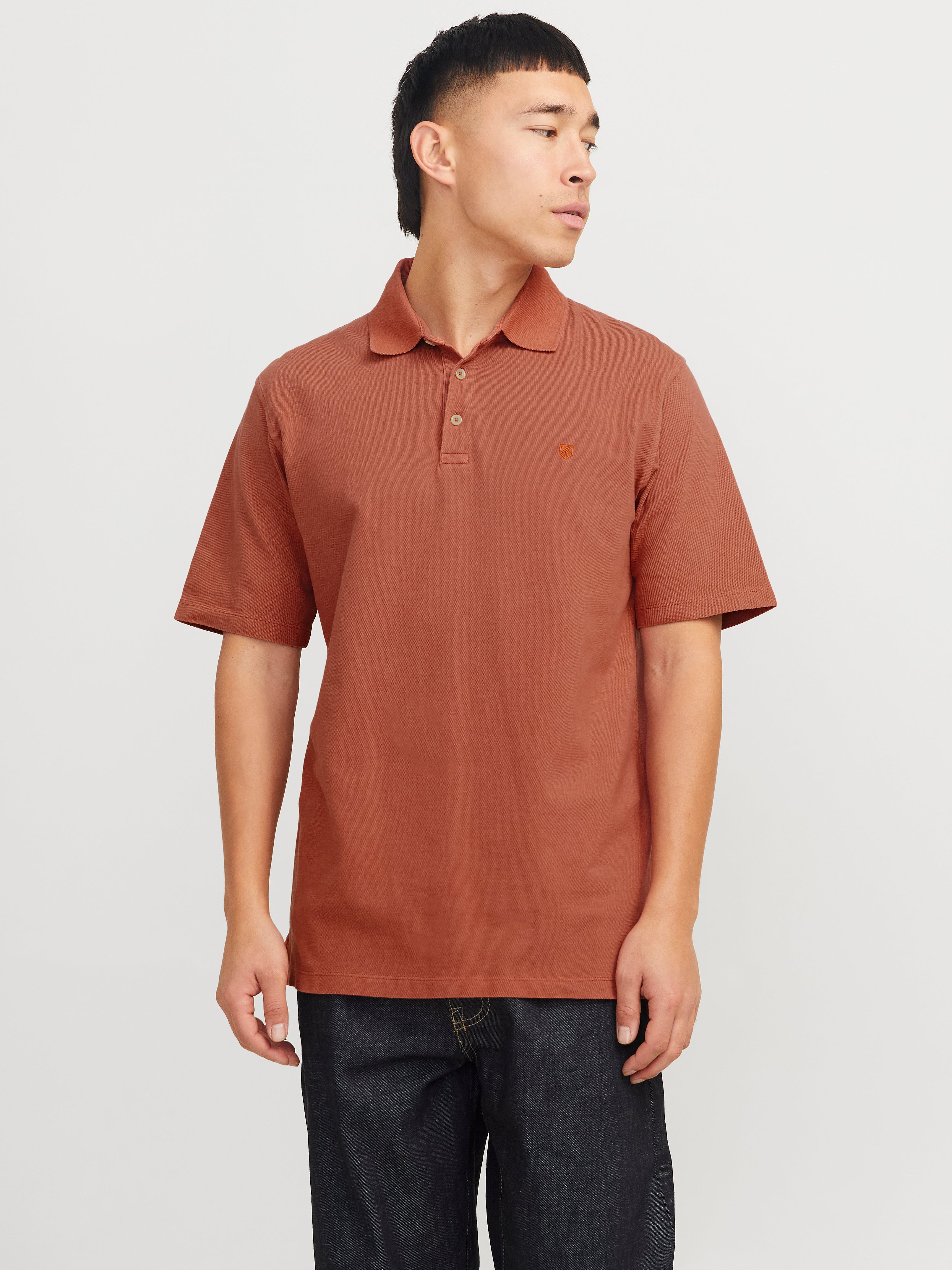 Einfarbig Poloshirt