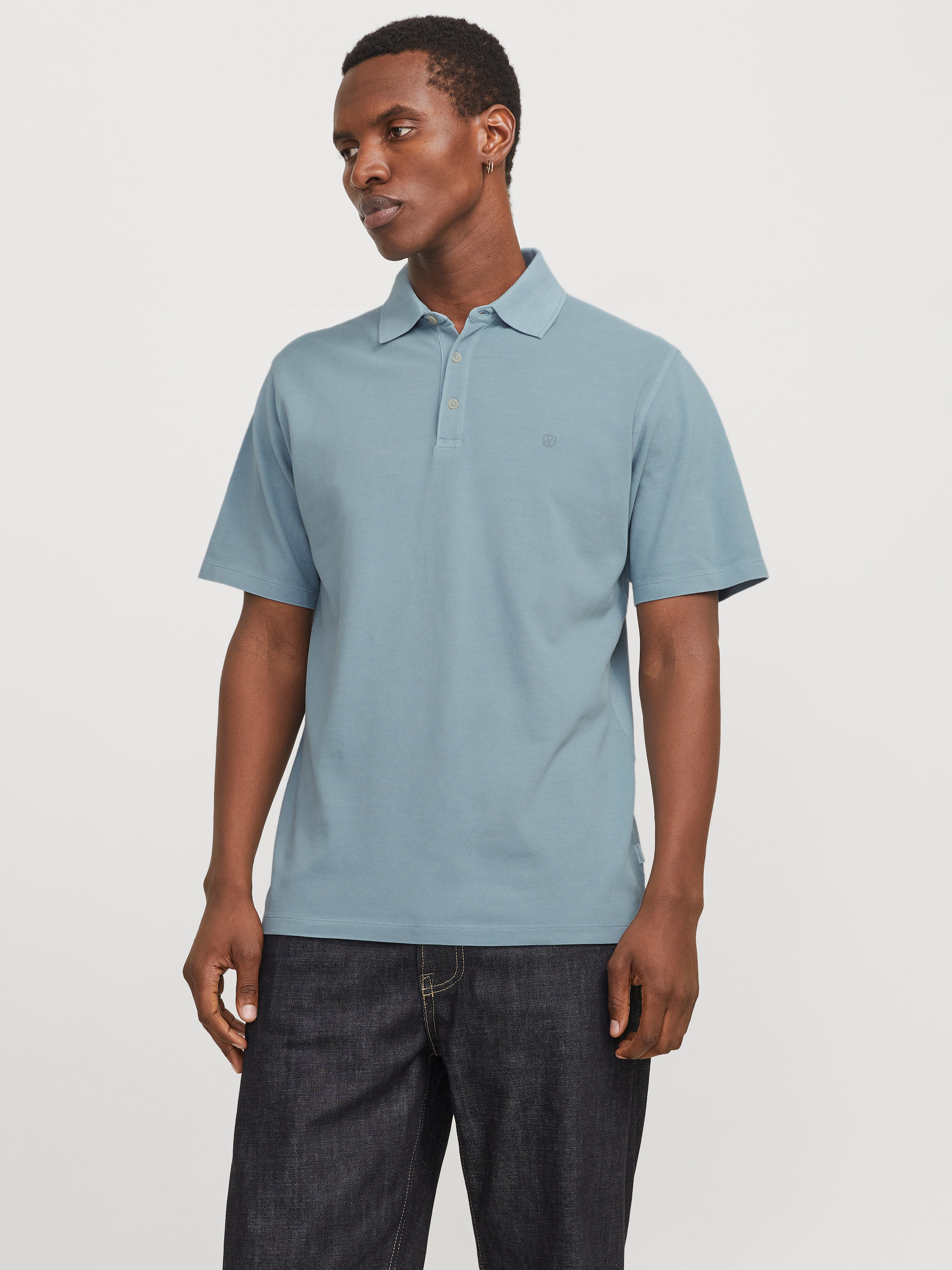 Einfarbig Poloshirt