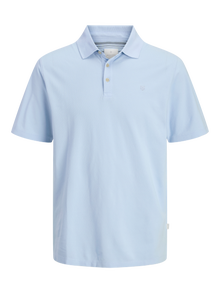 Jack & Jones Gładka Kołnierz koszulowy Koszula polo -Chambray Blue - 12257315