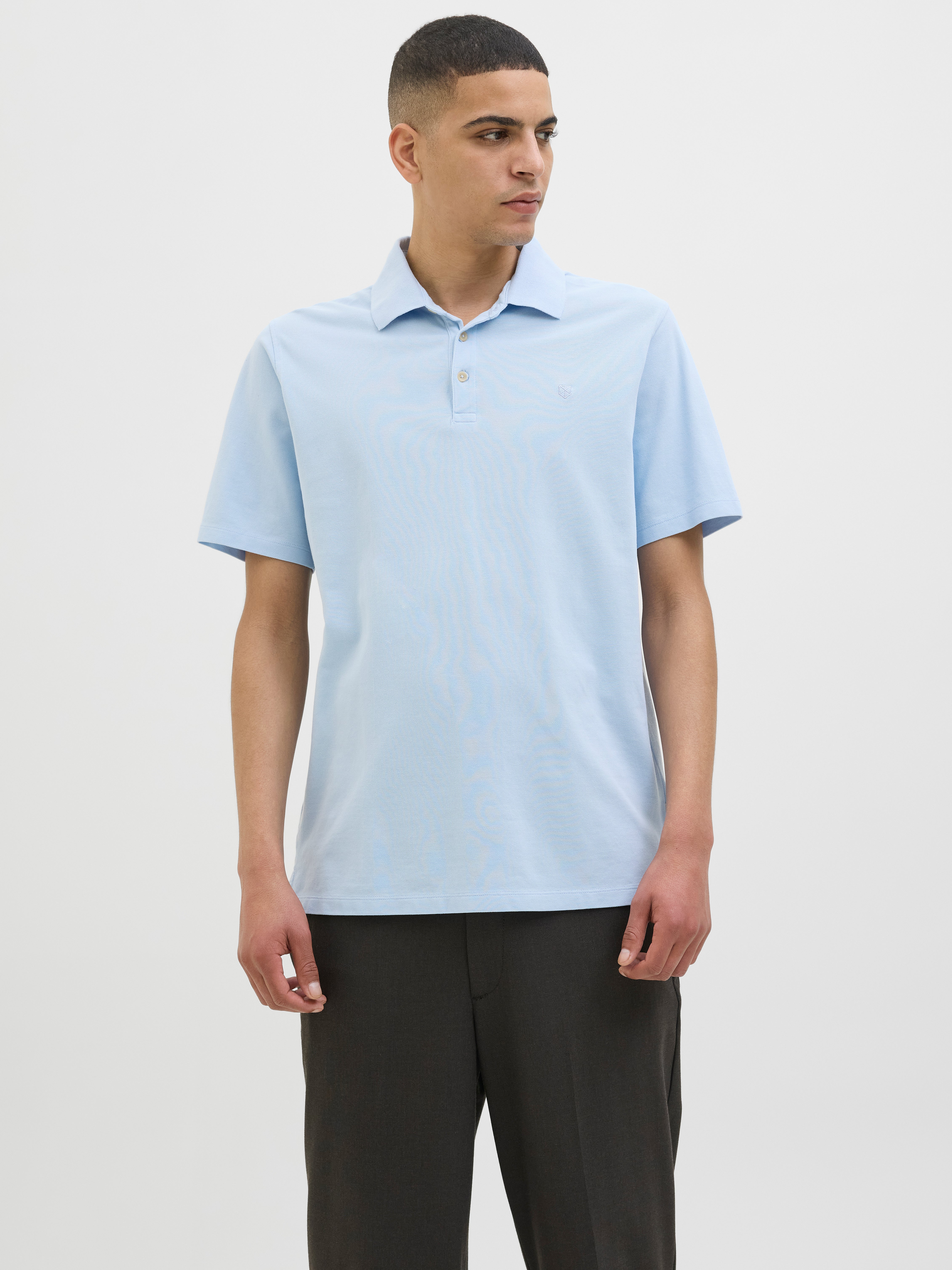 Einfarbig Poloshirt