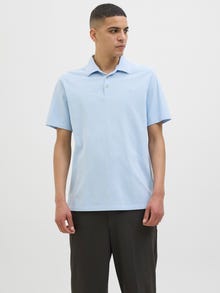 Jack & Jones Gładka Kołnierz koszulowy Koszula polo -Chambray Blue - 12257315