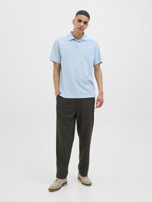 Jack & Jones Gładka Kołnierz koszulowy Koszula polo -Chambray Blue - 12257315