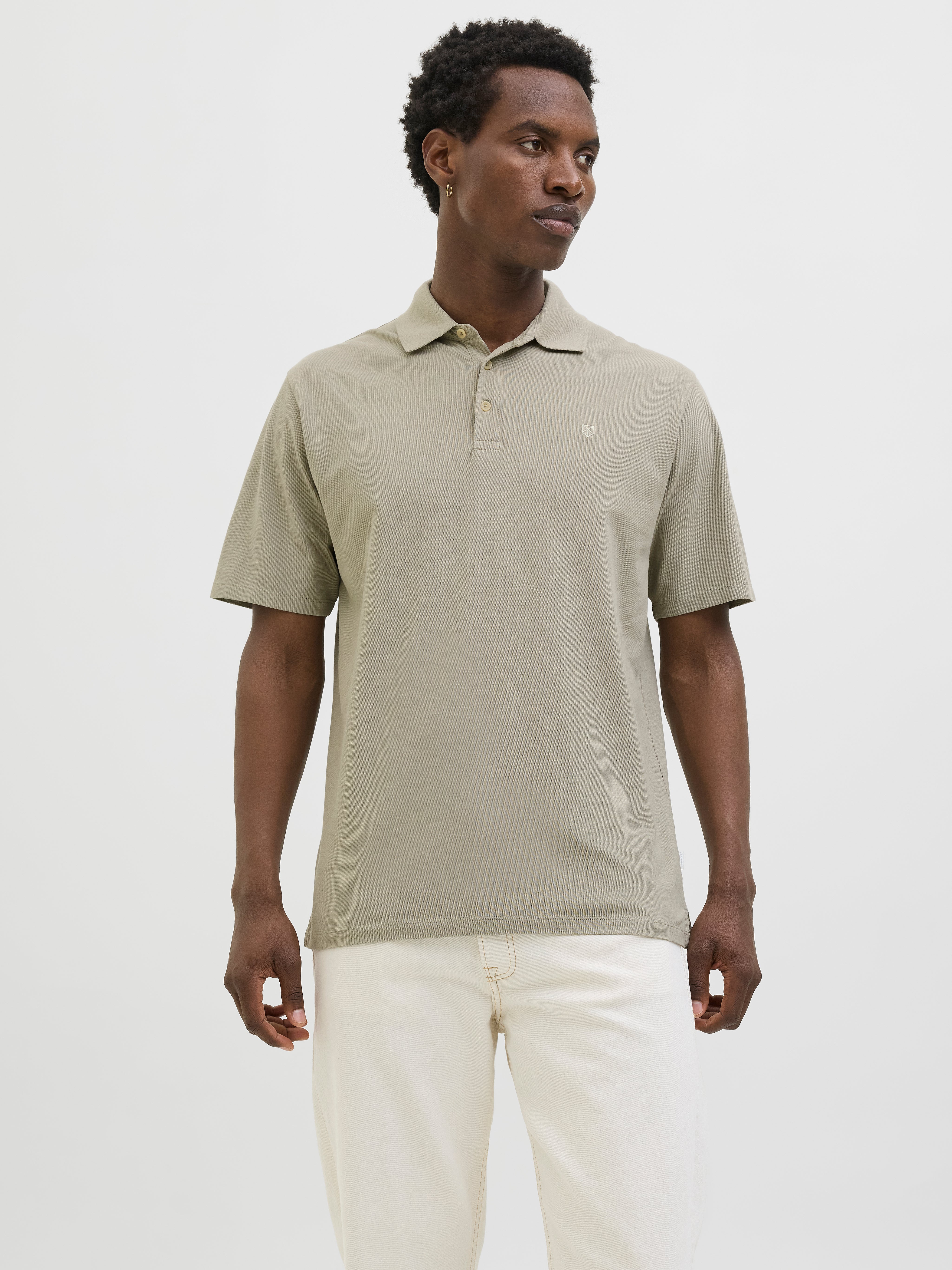 Einfarbig Poloshirt
