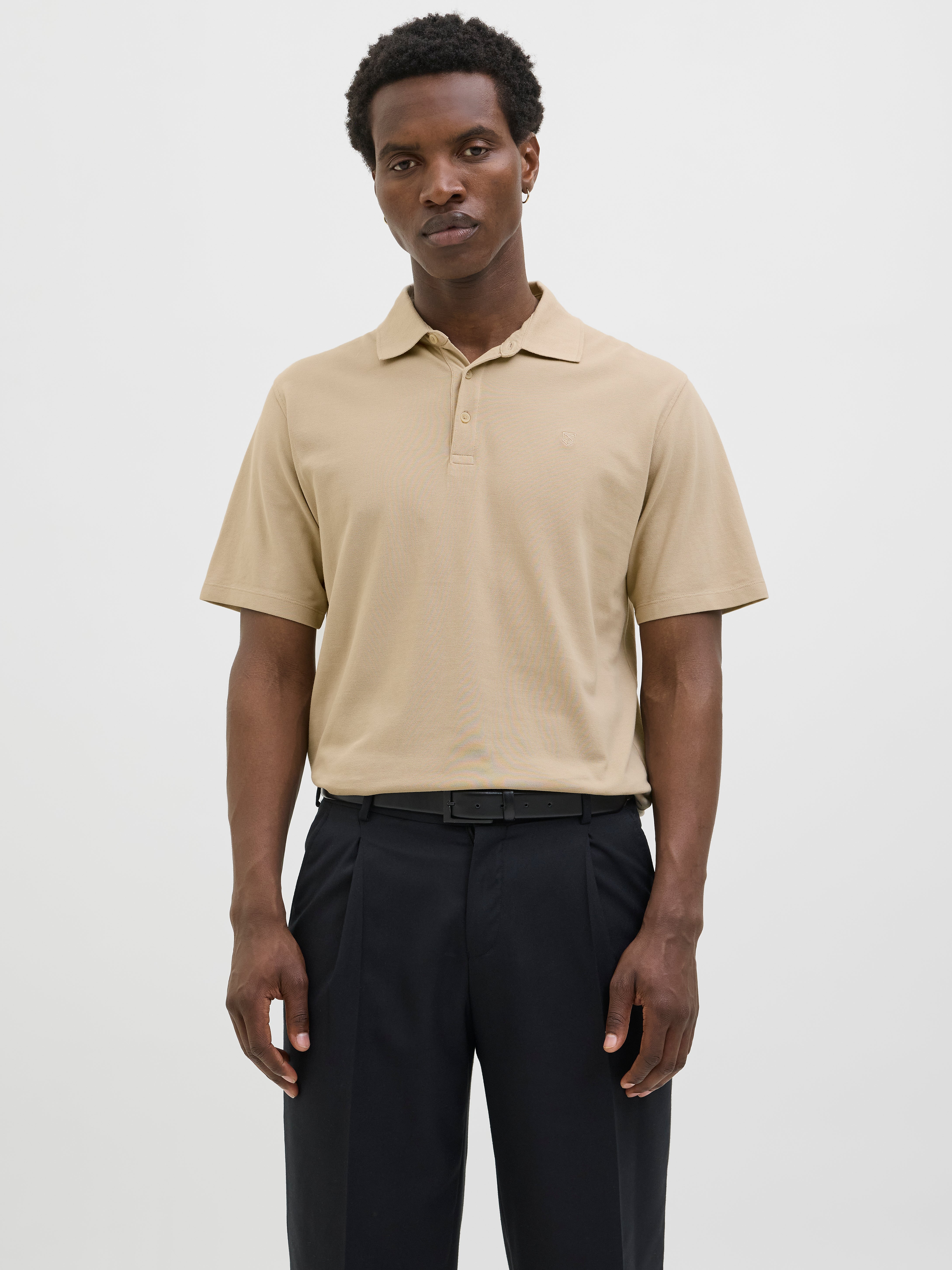 Einfarbig Poloshirt