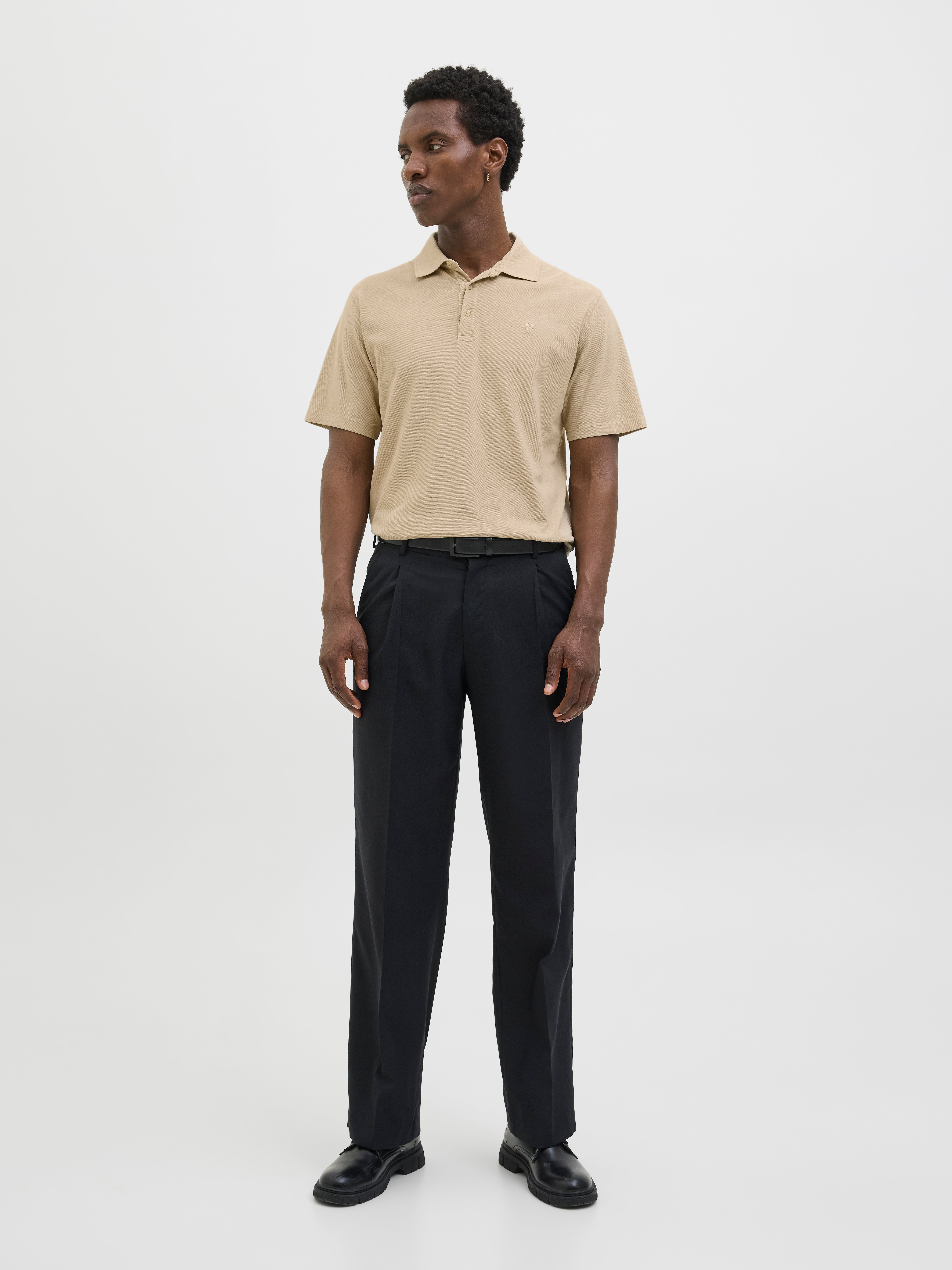 Brown Black Polo Dress Pants Regular Fit Polo Polo-Shirt Medium