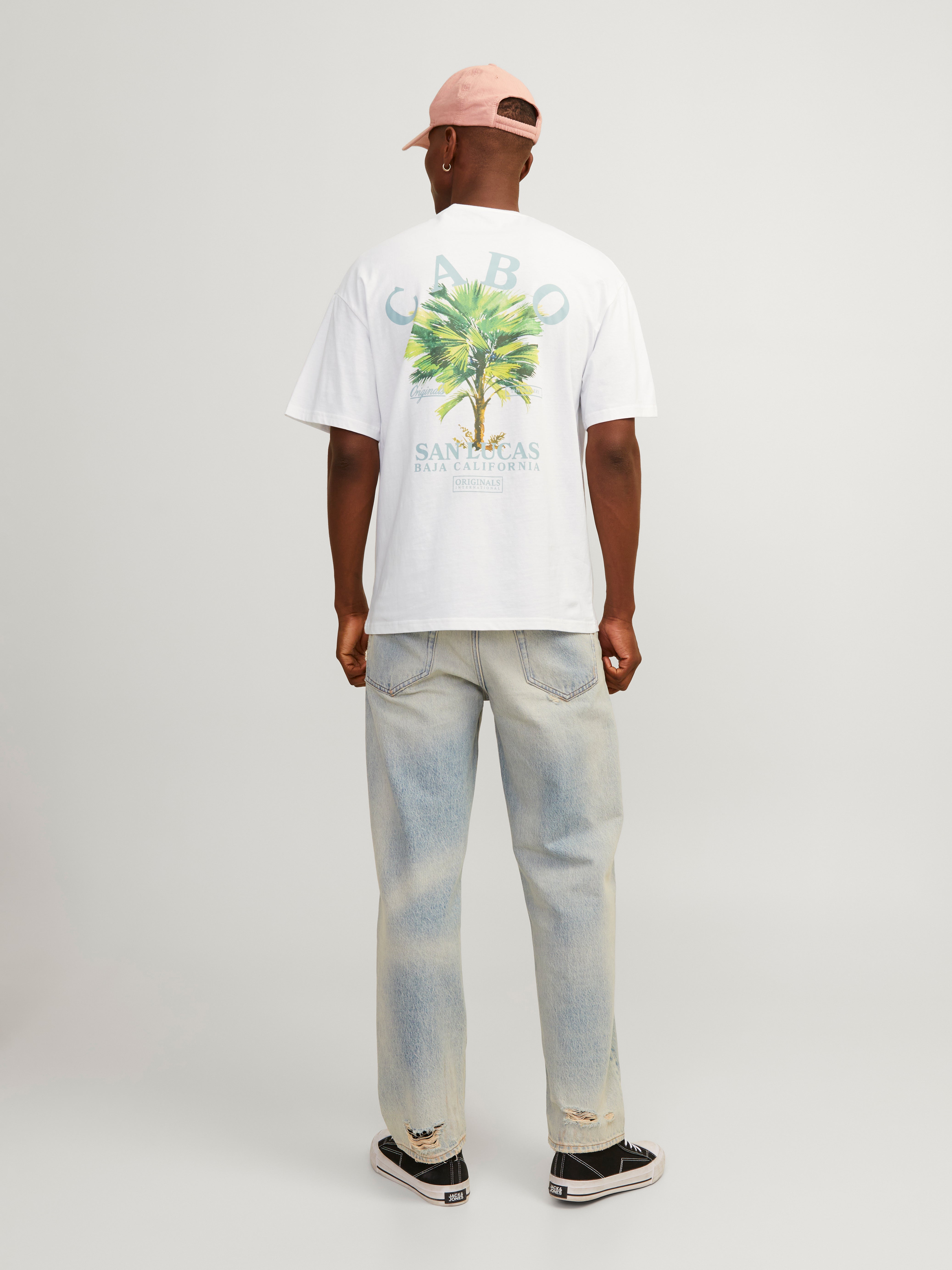 Jack & Jones Yksivärinen Pyöreä pääntie T-paita -Bright White - 12257353