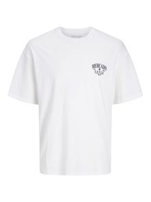 Jack & Jones Ensfarvet Crew neck T-shirt -Bright White - 12257353