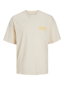 Jack & Jones Effen Ronde hals T-shirts -Buttercream - 12257353