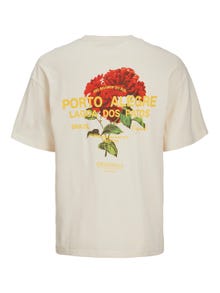Jack & Jones Enfärgat Rundringning T-shirt -Buttercream - 12257353