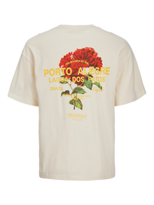 Jack & Jones Effen Ronde hals T-shirts -Buttercream - 12257353