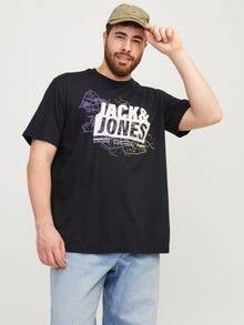 Jack & Jones Plus Size Printed T-shirt -Black - 12257364