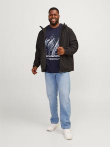Jack & Jones Plus Size Trykk T-skjorte -Navy Blazer - 12257370