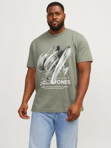 Jack & Jones Plus Size Bedrukt T-shirt -Agave Green - 12257370