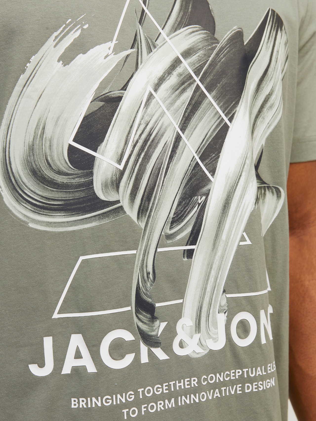 Jack & Jones Plus Size Nadruk T-shirt -Agave Green - 12257370