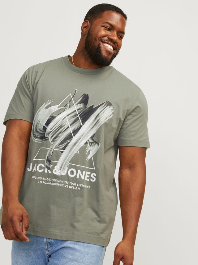 Jack & Jones Plus Size T-shirt Stampato - 12257370