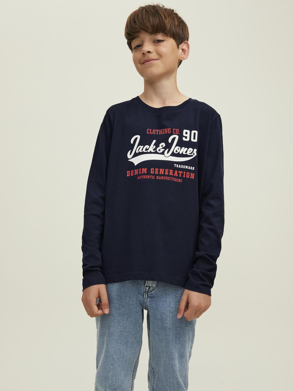 Jack & Jones Printed T-shirt Mini -Navy Blazer - 12257376