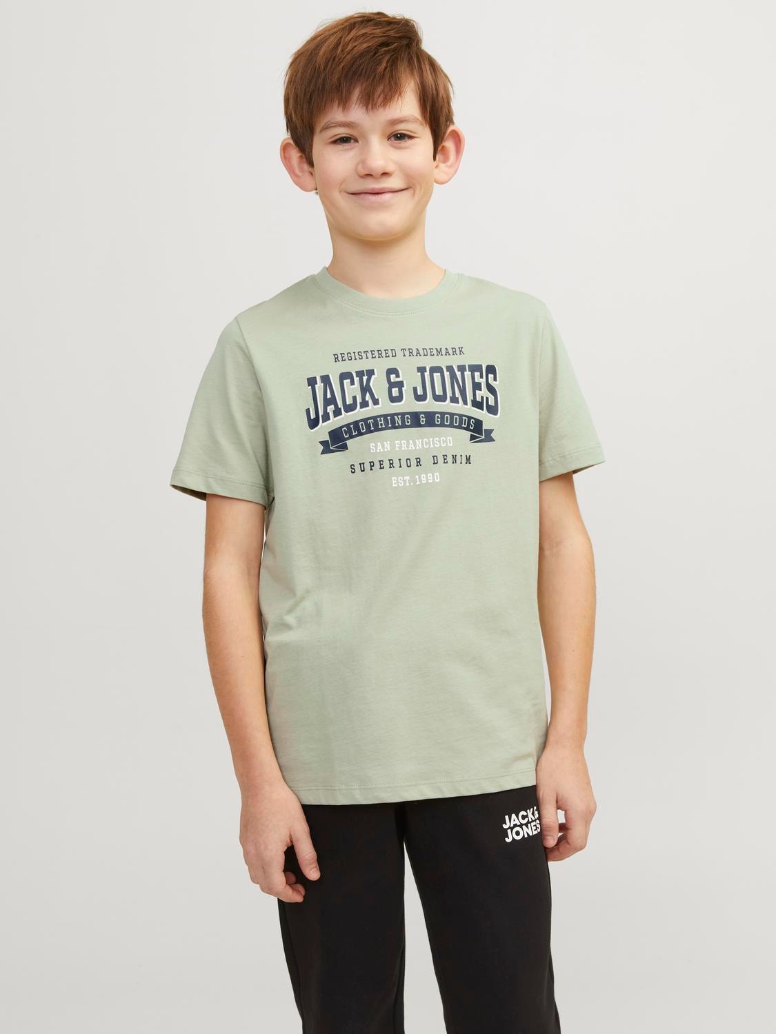 Jack & Jones Gedrukt T-shirt Mini -Desert Sage - 12257379
