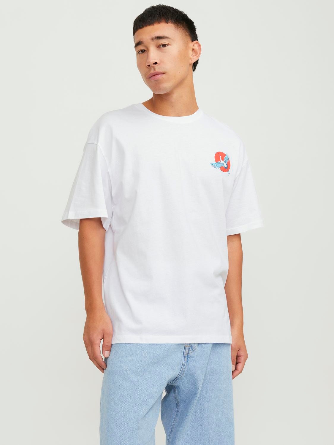 Gedruckt Rundhals T-shirt | Weiß | Jack & Jones®