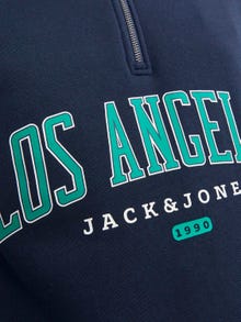 Jack & Jones Painettu Puolivetoketjullinen villapaita -Navy Blazer - 12257392