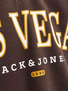 Jack & Jones Potištěný Mikina s polovičním zipem -Seal Brown - 12257392