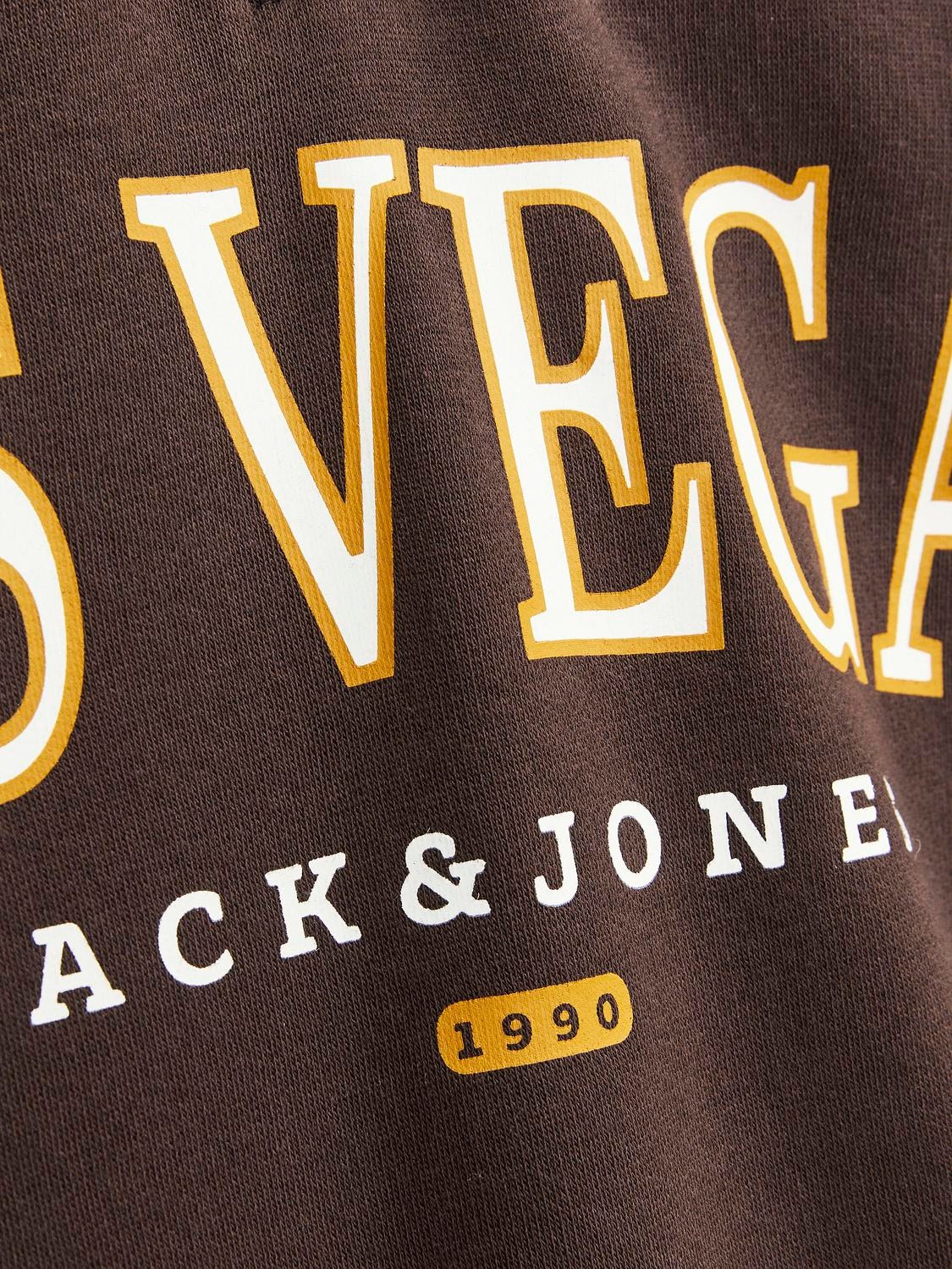 Jack & Jones Printed Half Zip Sweatshirt -Seal Brown - 12257392
