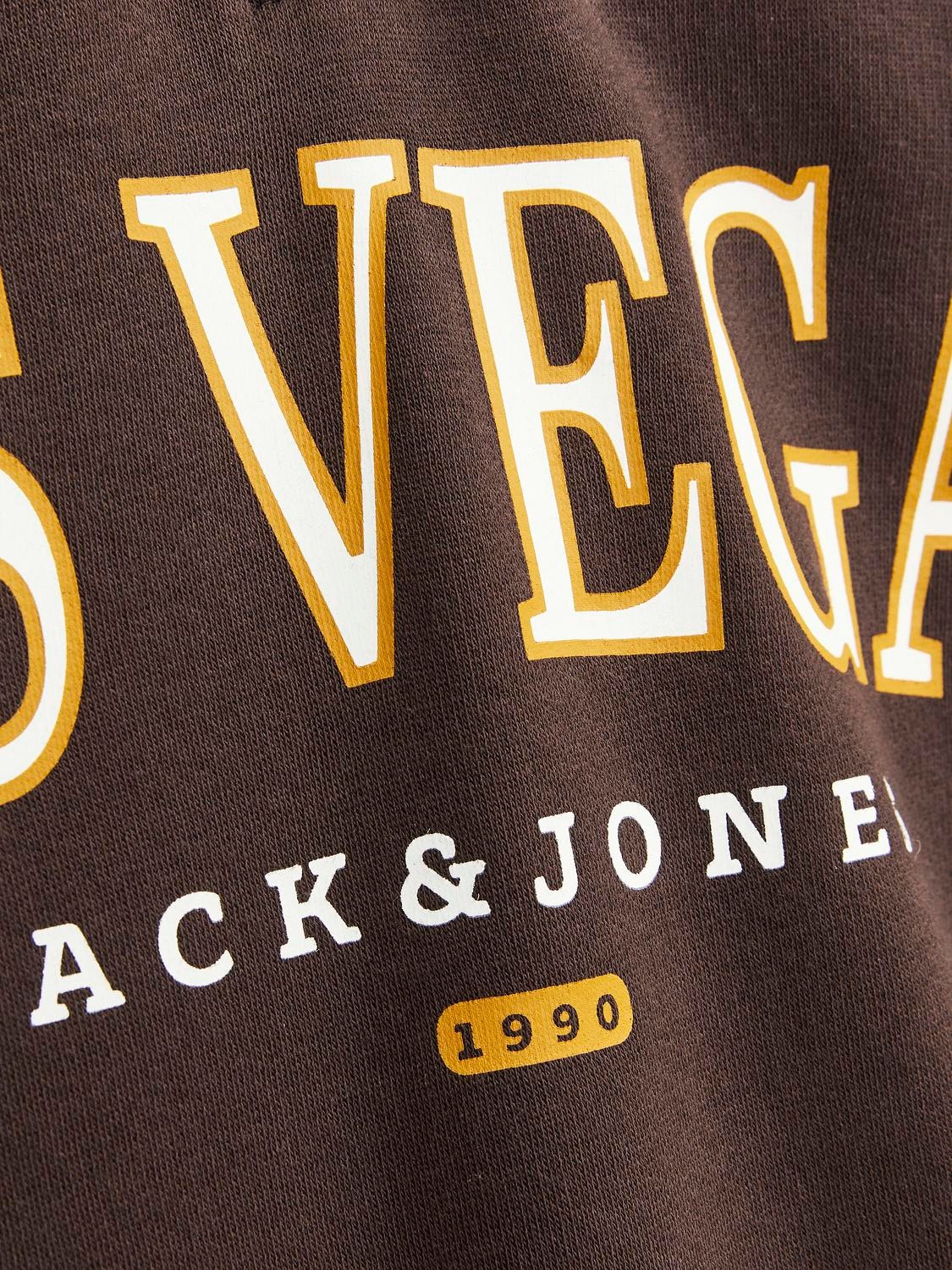 Jack & Jones Spausdintas raštas Pusiau užtrauktuko megztinis -Seal Brown - 12257392