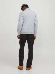 Jack & Jones Printed Half Zip Sweatshirt -Light Grey Melange - 12257392