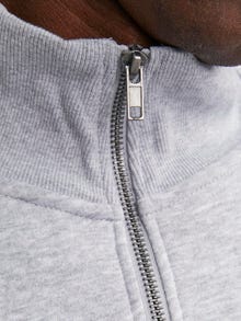 Jack & Jones Gedruckt Sweatshirt mit halbem Reißverschluss -Light Grey Melange - 12257392
