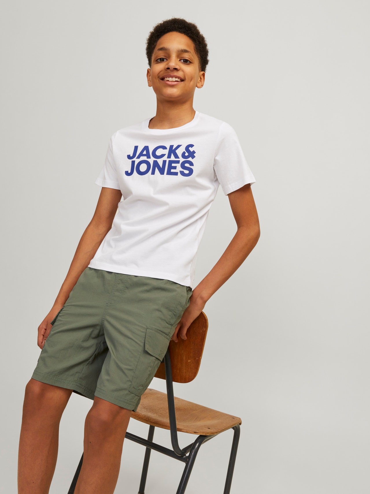 Jack & Jones Regular Fit Calções de banho de corte normal Para meninos -Agave Green - 12257410