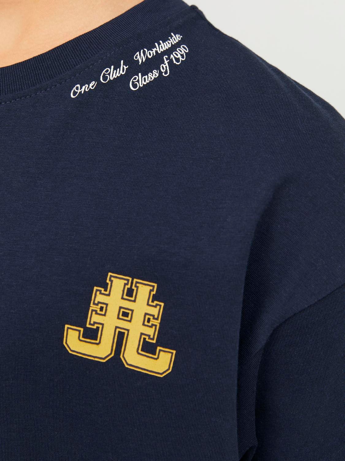Jack & Jones Printet T-shirt Mini -Navy Blazer - 12257431
