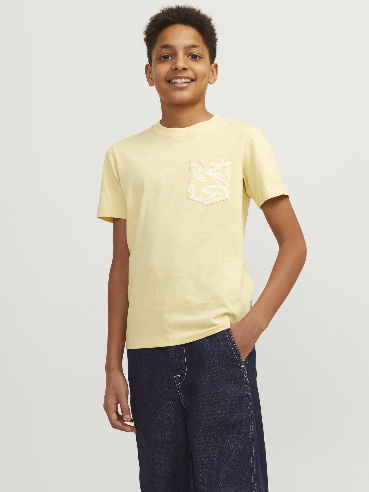 Jack & Jones Bedrukt T-shirt Mini -Italian Straw - 12257434