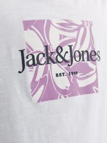 Jack & Jones Minipituinen Painettu T-paita -Bright White - 12257435