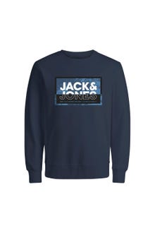 Jack & Jones Nyomott mintás Személyzeti nyakú pulóver Ifjúsági -Navy Blazer - 12257439
