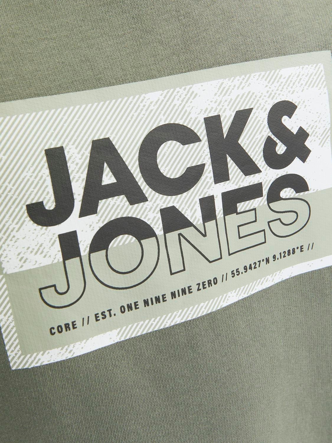 Jack & Jones Trykk Genser med rund hals For gutter -Agave Green - 12257439