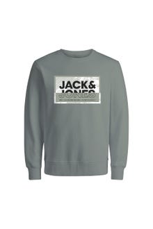 Jack & Jones Felpa Girocollo Stampato Mini -Agave Green - 12257441