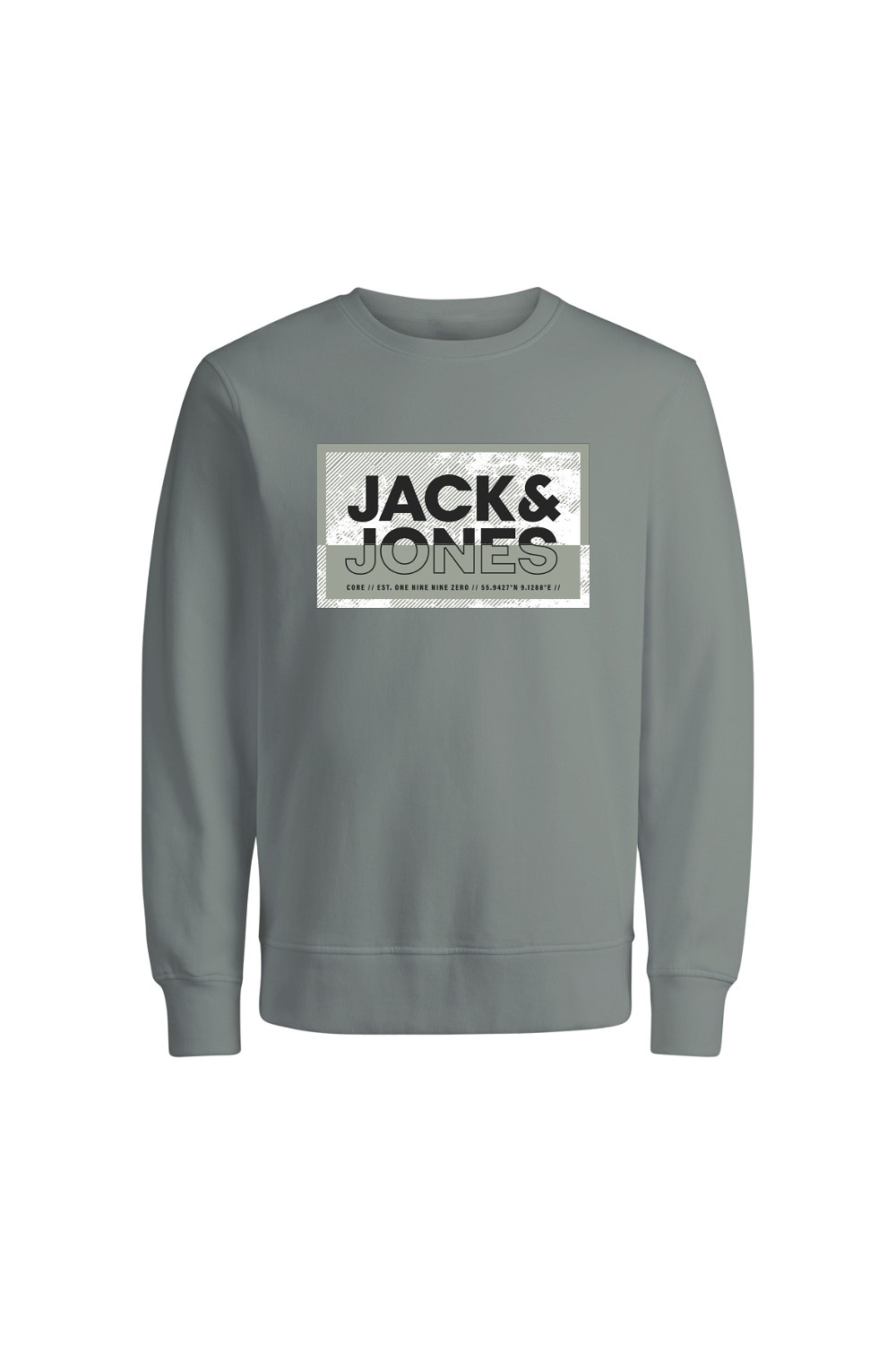 Jack & Jones Moletom com gola redonda Estampar Mini -Agave Green - 12257441